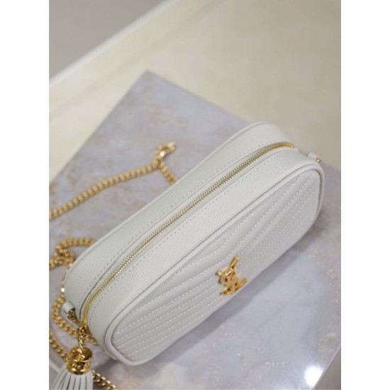 AAAA Fake YSL Saint Laurent Lou Mini Quilted Shoulder Bag White Inspired Knockoff Premium Replica YSL Saint Laurent Lou Mini Quilted Shoulder Bag White Clone