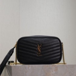 Premium Replica YSL Saint Laurent Lou Mini Quilted Shoulder Bag Black Clone