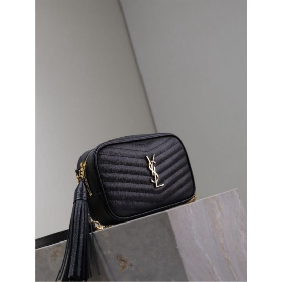 Premium Replica YSL Saint Laurent Lou Mini Quilted Shoulder Bag Black Clone