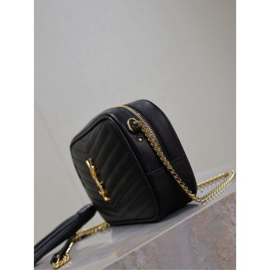 Premium Replica YSL Saint Laurent Lou Mini Quilted Shoulder Bag Black Clone