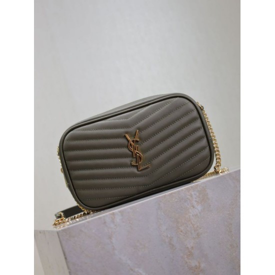 Premium Replica YSL Saint Laurent Lou Mini Quilted Shoulder Bag Green Clone