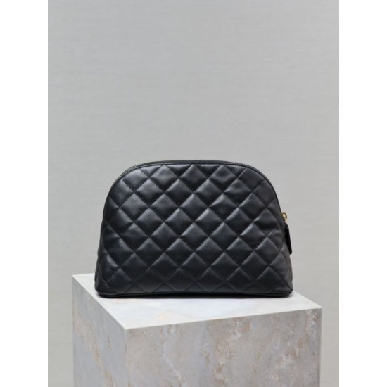 Premium Replica YSL Saint Laurent Cassandre Large Quilted and Embroidered Clutch Black Clone