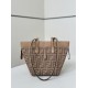 Premium Replica Fendi Origami Mini Jacquard Tote Bag Apricot Clone