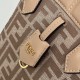 Premium Replica Fendi Origami Mini Jacquard Tote Bag Apricot Clone