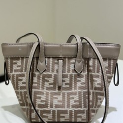 Premium Replica Fendi Origami Mini Jacquard Tote Bag Brown Clone