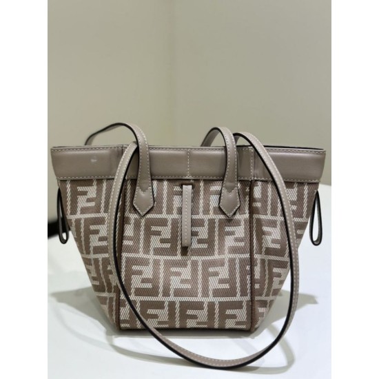 Premium Replica Fendi Origami Mini Jacquard Tote Bag Brown Clone