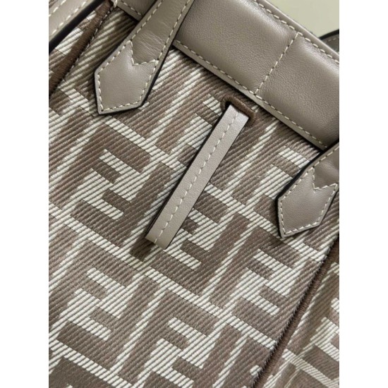 Premium Replica Fendi Origami Mini Jacquard Tote Bag Brown Clone