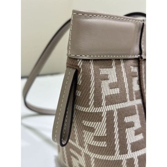 Premium Replica Fendi Origami Mini Jacquard Tote Bag Brown Clone