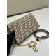 Premium Replica Fendi Baguette-Style Chain Wallet Brown FF Jacquard Clone