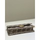 Premium Replica Fendi Baguette-Style Chain Wallet Brown FF Jacquard Clone