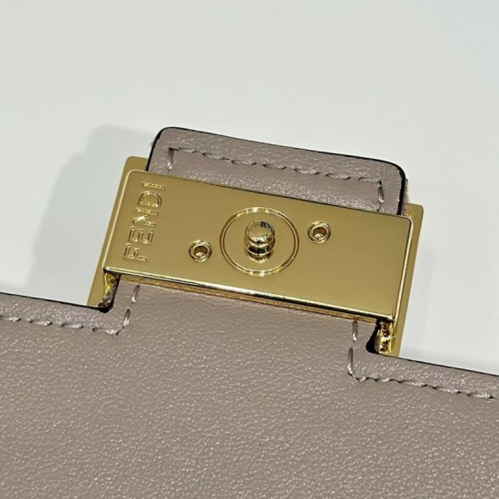 Premium Replica Fendi Baguette-Style Chain Wallet Brown FF Jacquard Clone