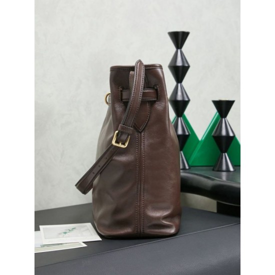 Premium Replica Miu Miu Aventure Nappa Bucket Crossbody Bag Coffee Clone