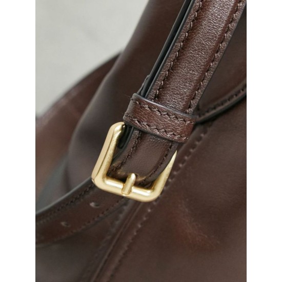 Premium Replica Miu Miu Aventure Nappa Bucket Crossbody Bag Coffee Clone