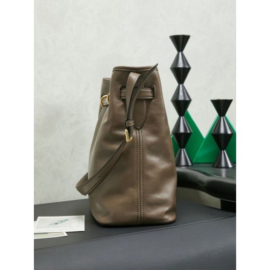 Premium Replica Miu Miu Aventure Nappa Bucket Crossbody Bag Brown Radica Clone