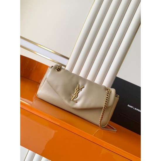 Premium Replica YSL Saint Laurent Calypso Medium Shoulder Bag Apricot Clone
