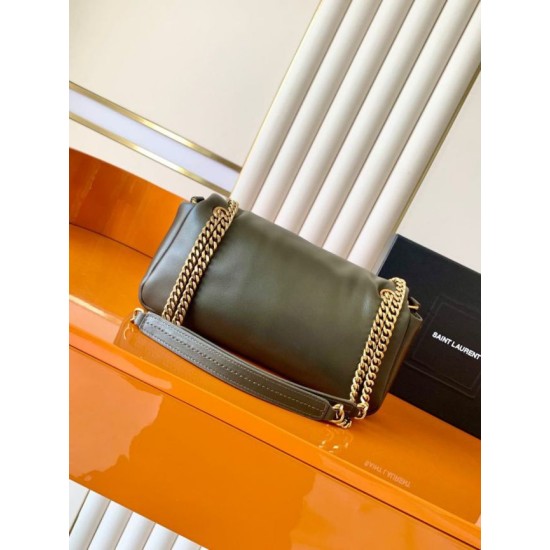 Premium Replica YSL Saint Laurent Calypso Medium Shoulder Bag Moss Clone