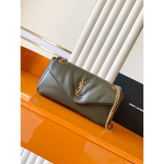 Premium Replica YSL Saint Laurent Calypso Medium Shoulder Bag Moss Clone