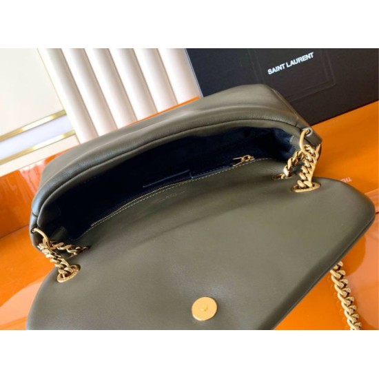 Premium Replica YSL Saint Laurent Calypso Medium Shoulder Bag Moss Clone