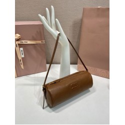 AAAA Fake Miu Miu Compact Nappa Clutch 5NE851 Brown Inspired Knockoff Premium Replica Miu Miu Compact Nappa Clutch 5NE851 Brown Clone