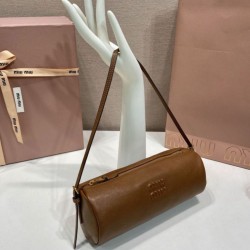 AAAA Fake Miu Miu Compact Nappa Clutch 5NE851 Brown Inspired Knockoff Premium Replica Miu Miu Compact Nappa Clutch 5NE851 Brown Clone