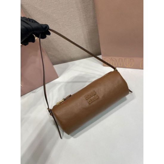AAAA Fake Miu Miu Compact Nappa Clutch 5NE851 Brown Inspired Knockoff Premium Replica Miu Miu Compact Nappa Clutch 5NE851 Brown Clone