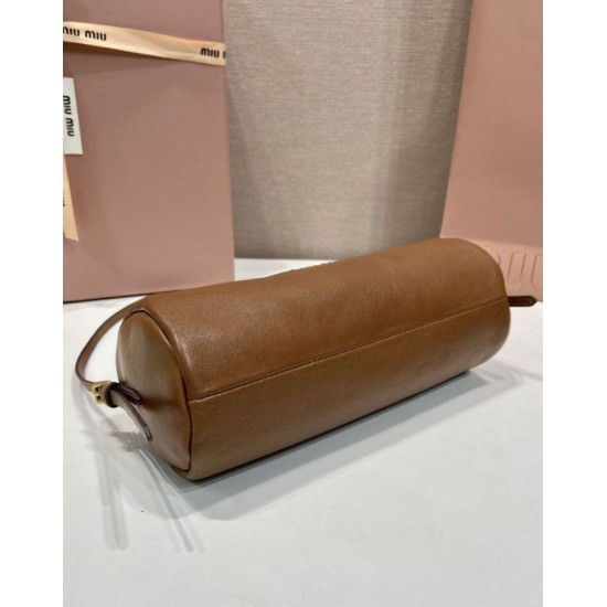 AAAA Fake Miu Miu Compact Nappa Clutch 5NE851 Brown Inspired Knockoff Premium Replica Miu Miu Compact Nappa Clutch 5NE851 Brown Clone