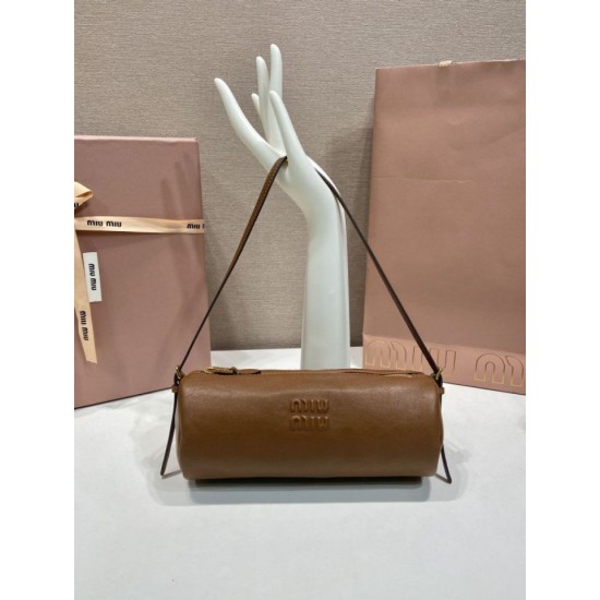 AAAA Fake Miu Miu Compact Nappa Clutch 5NE851 Brown Inspired Knockoff Premium Replica Miu Miu Compact Nappa Clutch 5NE851 Brown Clone