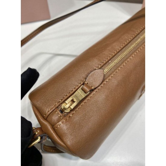 AAAA Fake Miu Miu Compact Nappa Clutch 5NE851 Brown Inspired Knockoff Premium Replica Miu Miu Compact Nappa Clutch 5NE851 Brown Clone
