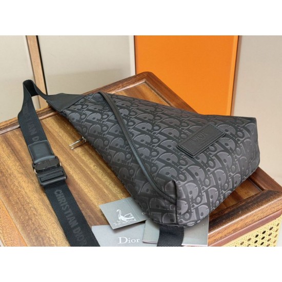 AAAA Fake Dior Trek Shoulder Bag with Dior Oblique Zipper Black Nylon Inspired Knockoff Premium Replica Dior Trek Shoulder Bag with Dior Oblique Zipper Black Nylon Clone