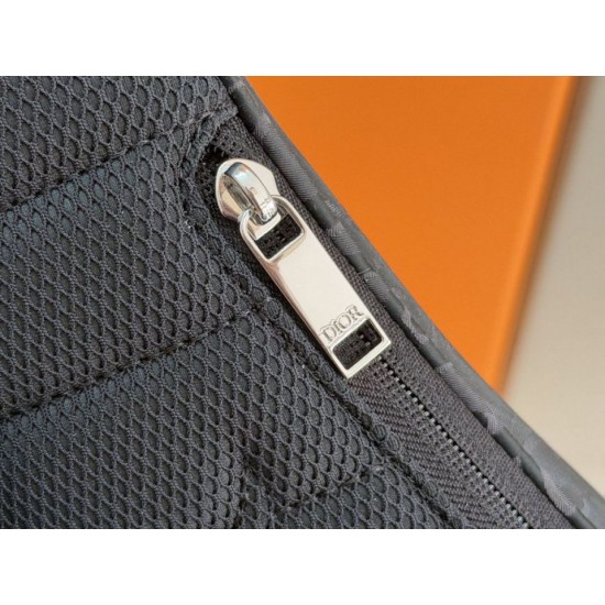 AAAA Fake Dior Trek Shoulder Bag with Dior Oblique Zipper Black Nylon Inspired Knockoff Premium Replica Dior Trek Shoulder Bag with Dior Oblique Zipper Black Nylon Clone
