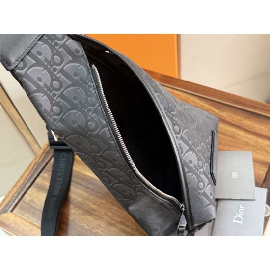 AAAA Fake Dior Trek Shoulder Bag with Dior Oblique Zipper Black Nylon Inspired Knockoff Premium Replica Dior Trek Shoulder Bag with Dior Oblique Zipper Black Nylon Clone