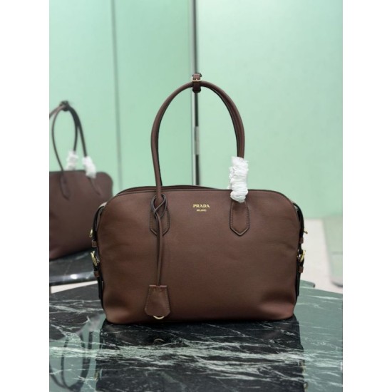 Premium Replica Prada Large Tote Bag 1BG600 Brown Clone