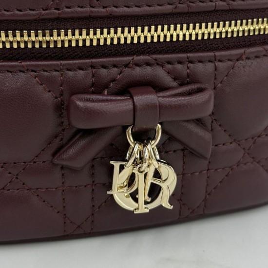AAAA Fake Dior Lady Dior Micro Washbag Bordeaux Inspired Knockoff Premium Replica Dior Lady Dior Micro Washbag Bordeaux Clone