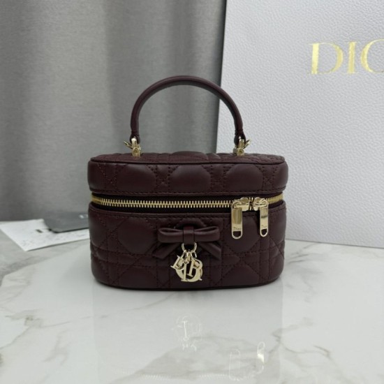 AAAA Fake Dior Lady Dior Micro Washbag Bordeaux Inspired Knockoff Premium Replica Dior Lady Dior Micro Washbag Bordeaux Clone