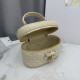 AAAA Fake Dior Lady Dior Micro Washbag Apricot Inspired Knockoff Premium Replica Dior Lady Dior Micro Washbag Apricot Clone
