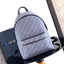 Premium Replica Dior Rider Canvas Backpack Dior Oblique jacquard blue Clone