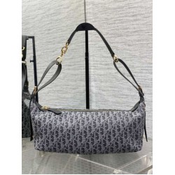 Premium Replica Dior Medium D-Journey bag denim jacquard with oblique motif blue Clone