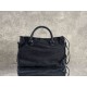 Premium Replica Balenciaga Le City bag black washed denim Clone