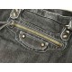 Premium Replica Balenciaga Le City bag black washed denim Clone