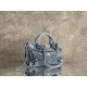 Premium Replica Balenciaga Le City bag blue washed denim Clone