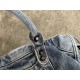 Premium Replica Balenciaga Le City bag blue washed denim Clone