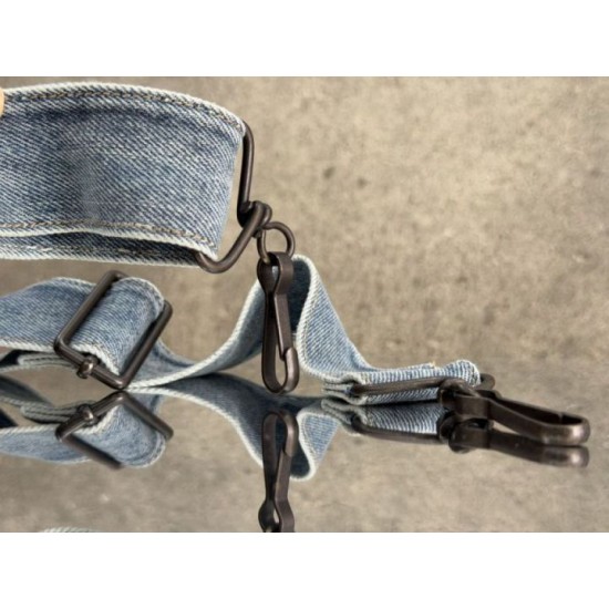 Premium Replica Balenciaga Le City bag blue washed denim Clone