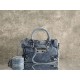 Premium Replica Balenciaga Le City bag blue washed denim Clone