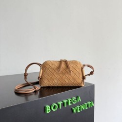 Premium Replica Bottega Veneta Concerto pouch brown intrecciato suede Clone