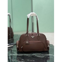 Premium Replica Prada medium top-handle bag brown Clone