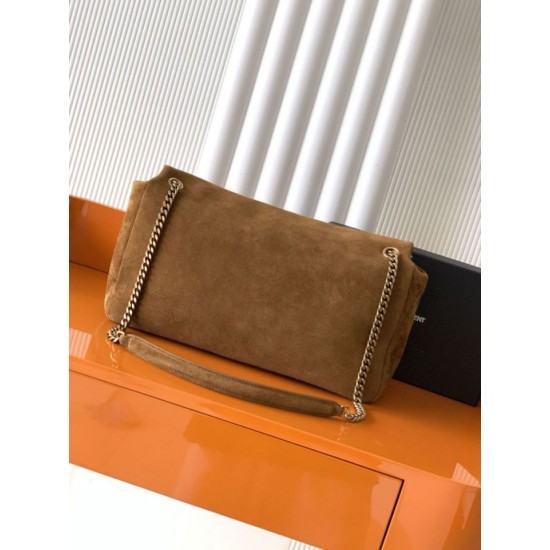 Premium Replica YSL Saint Laurent Calypso large shoulder bag brown suede Clone