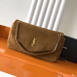 Premium Replica YSL Saint Laurent Calypso large shoulder bag brown suede Clone