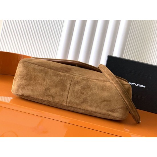 Premium Replica YSL Saint Laurent Calypso large shoulder bag brown suede Clone