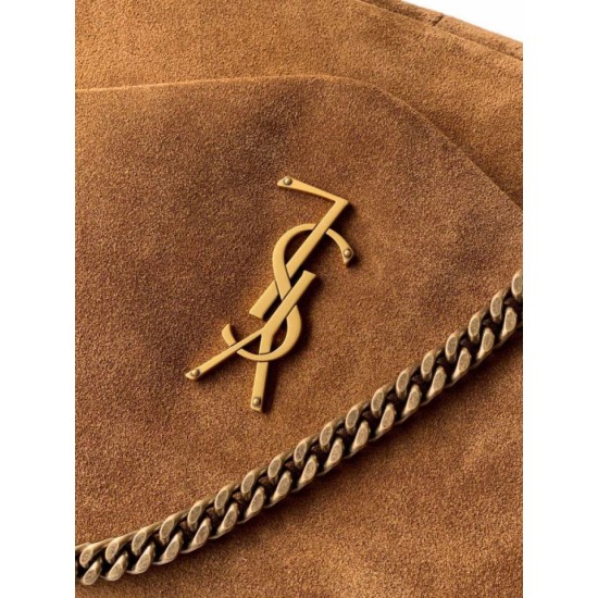Premium Replica YSL Saint Laurent Calypso large shoulder bag brown suede Clone