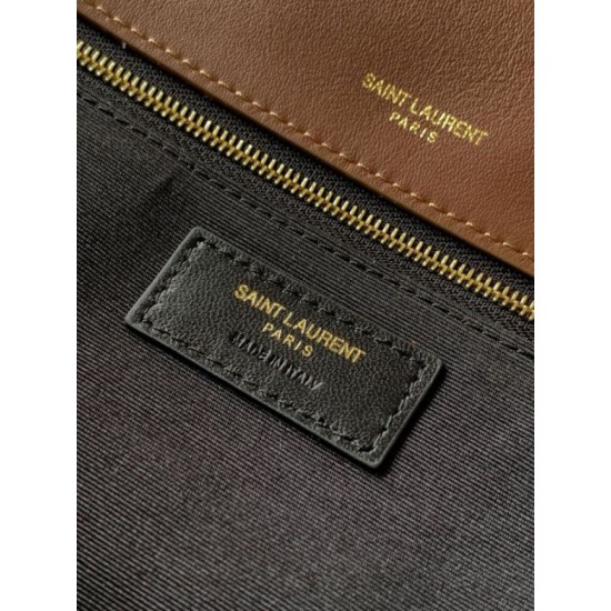 Premium Replica YSL Saint Laurent Calypso large shoulder bag brown suede Clone